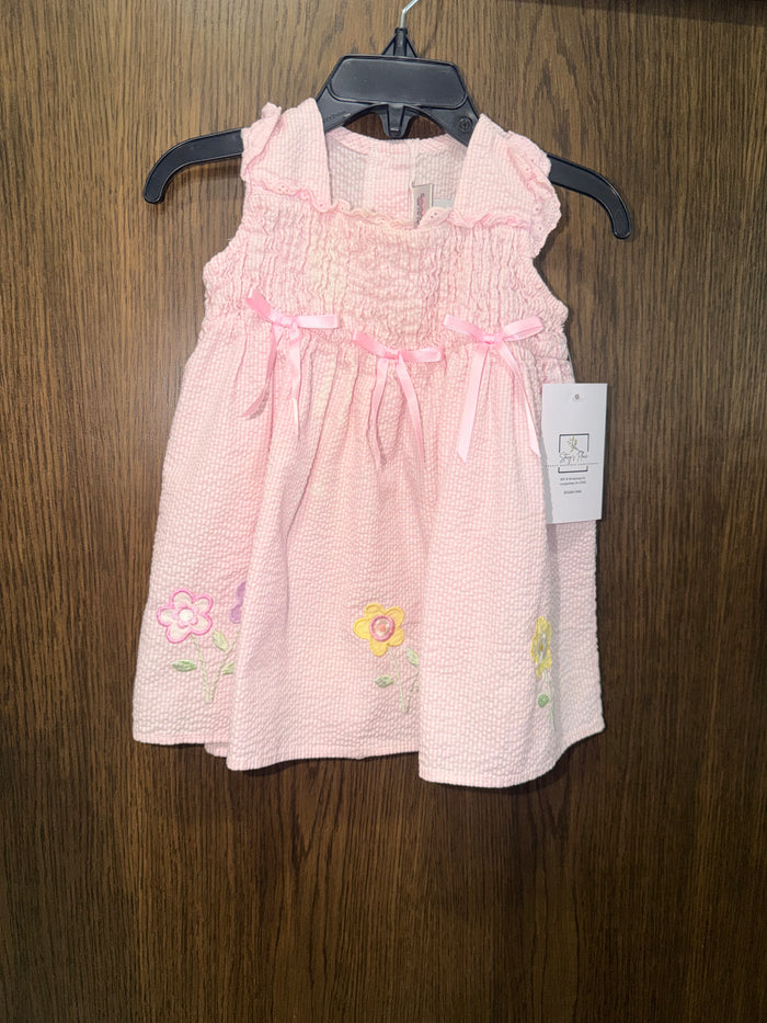 Youngland Girls Gingham Seersucker Dress Size 18mos  GUC