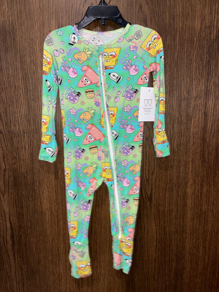 Bamboo SpongeBob Convertible Zippy Romper 12-18mos GUC