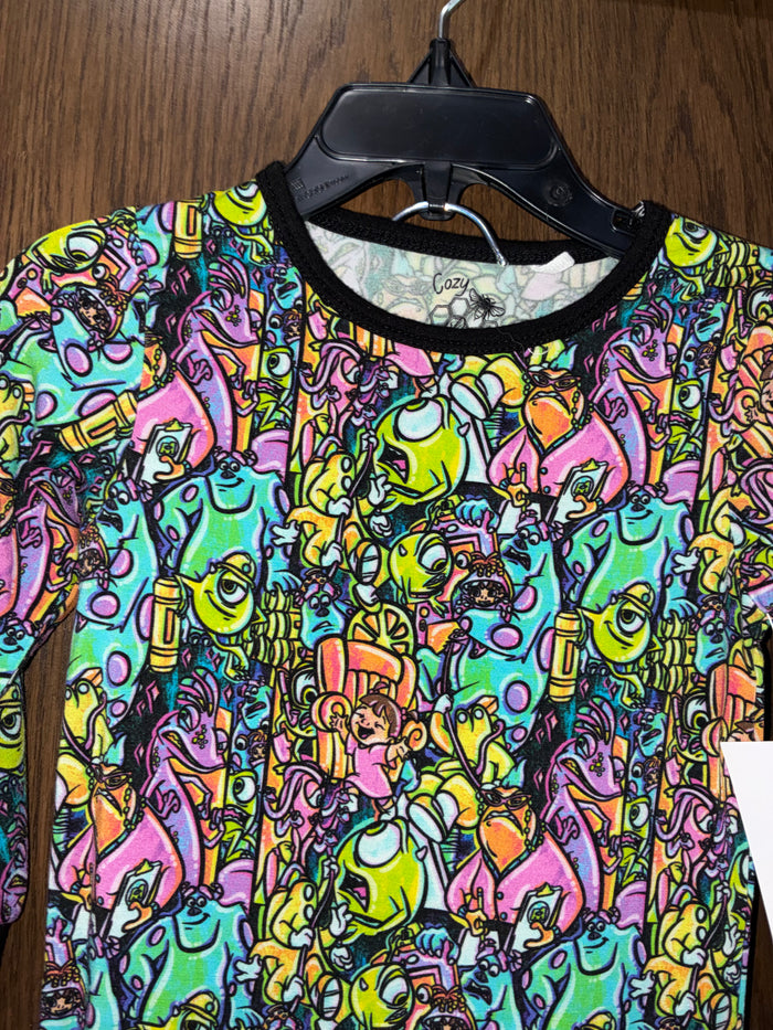 Cozy Critters Monsters Inc Bamboo Pajama Set 2T EUC