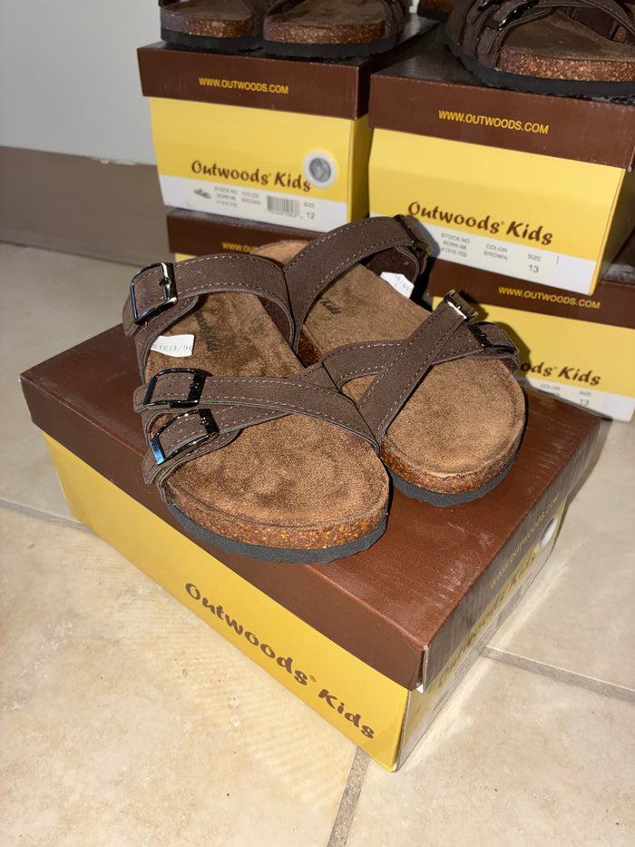 Outwoods Kids Girls Borks Sandals Brown Size 1 NIB NEW