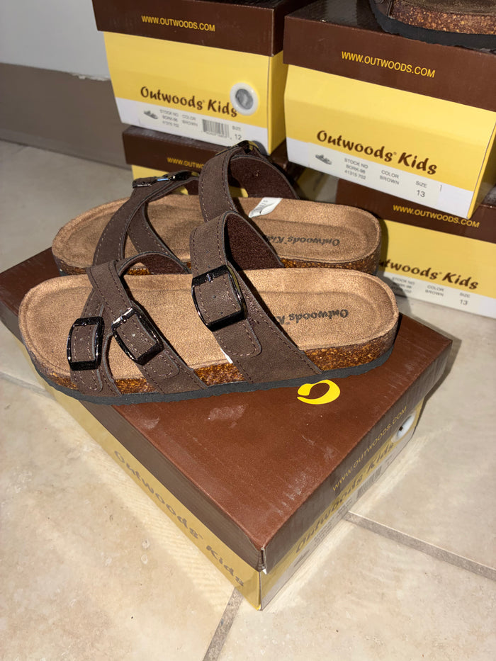 Outwoods Kids Girls Borks Sandals Brown Size 13 NIB NEW