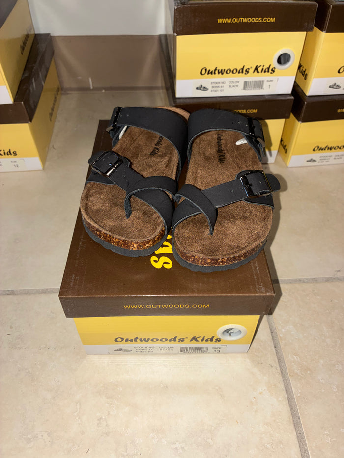 Outwoods Kids Girls Borks Sandals Black Size 3 NIB NEW