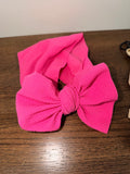Gigi & Max Waffle Top Knot Head Band Bow Large, Pink