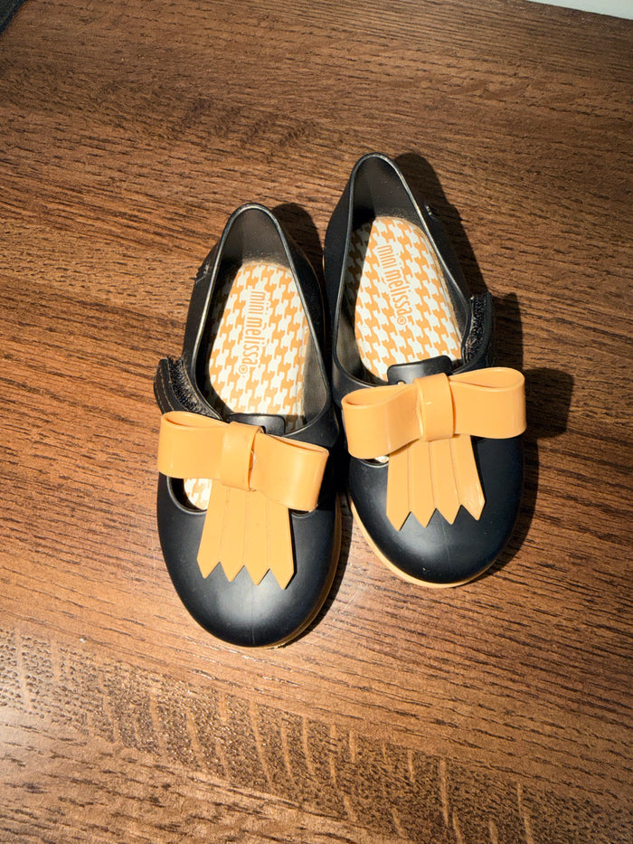 Mini Melissa Girl’s Ultragirl Sweet Black & Tan Flats Mary Jane’s Size 7