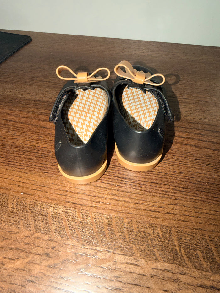 Mini Melissa Girl’s Ultragirl Sweet Black & Tan Flats Mary Jane’s Size 7