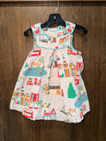 Mini Baby Boden HTF Corduroy Gray London Christmas Pinnie 12-18 Months