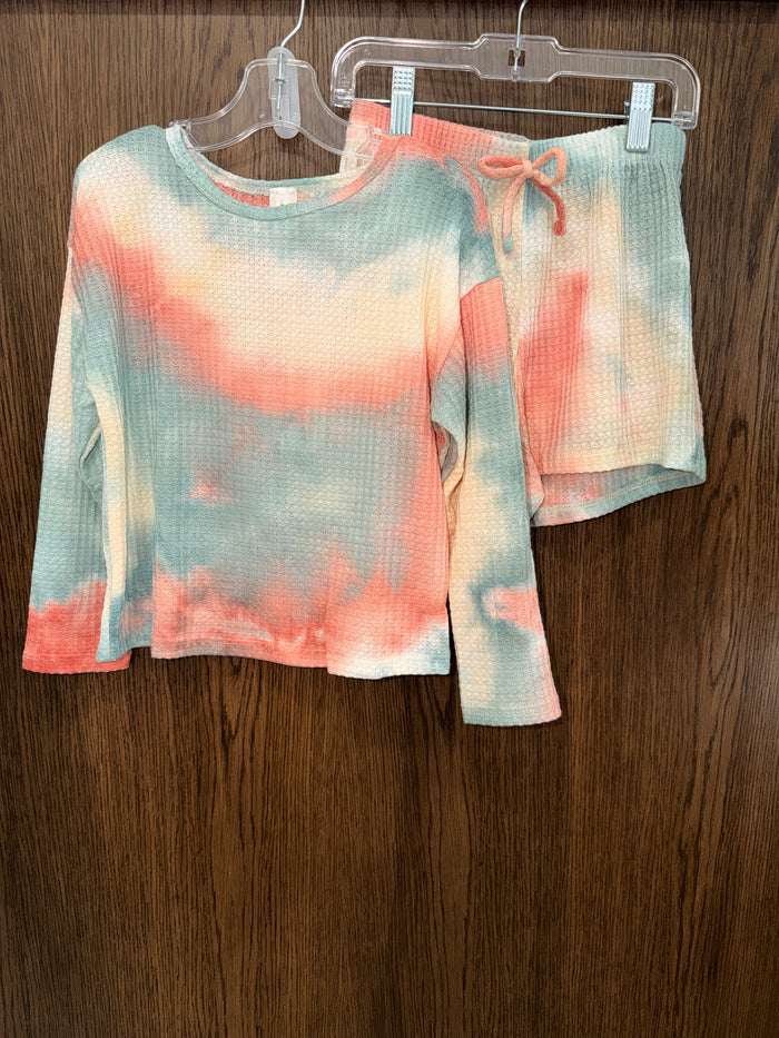 Heart & Burrow Girls NWT Tie Dye Waffle Set Size 5