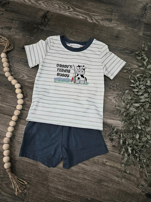Abby & Evie Boys Daddy's Fishing Buddy 2pc Set  Size 3 NWT