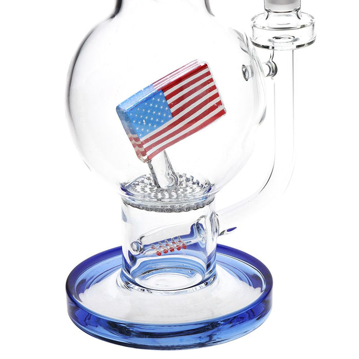America flag zoom in glass bong