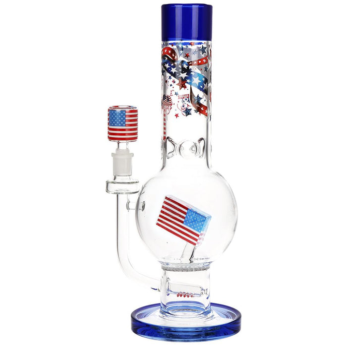 American Celebration Bubble Base Glass Bong - 13"