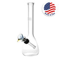 Glass bong with 'Made in USA' label on a white background