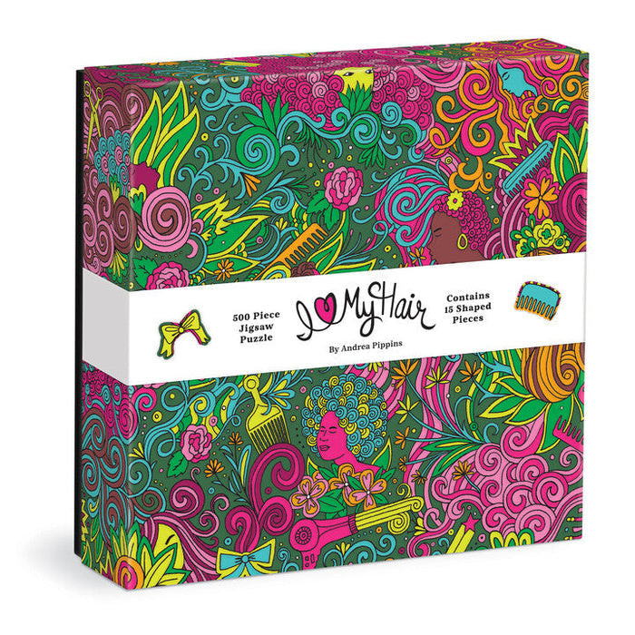 Andrea Pippins I Love My Hair 500 Piece Puzzle with Shaped Pieces Puzzles Andrea Pippins