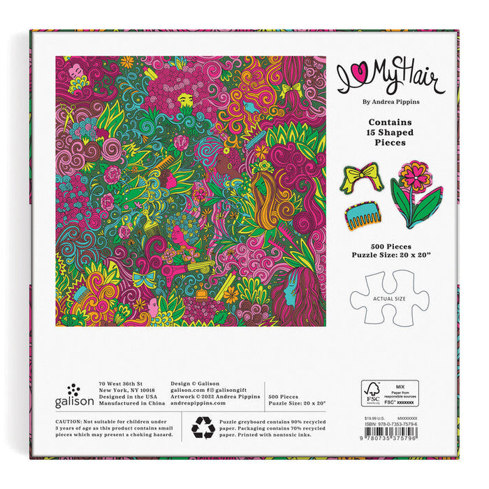 Andrea Pippins I Love My Hair 500 Piece Puzzle with Shaped Pieces Puzzles Andrea Pippins