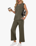 ANRABESS NWT Womens 2 Piece Wide Leg Pants Lounge Set Medium