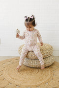 Ava+Oliver Bamboo Blush Blooms Ribbed Convertible Zippy Romper 0-3mos NWT