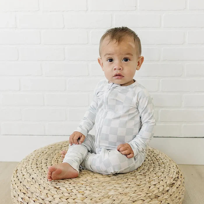 Ava+Oliver Bamboo Ocean Checkers Convertible Zippy Romper 18-24mos NWT