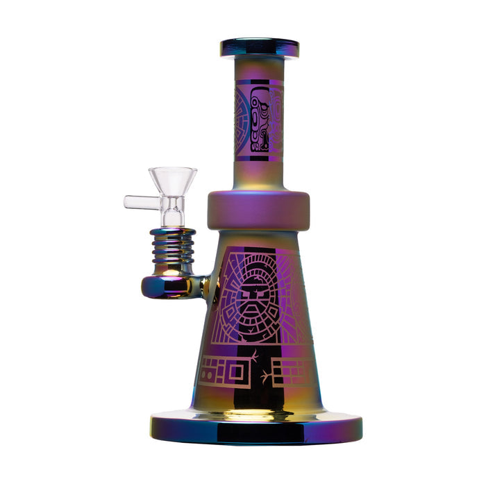 Aztec Sandblasted Glass Water Pipe