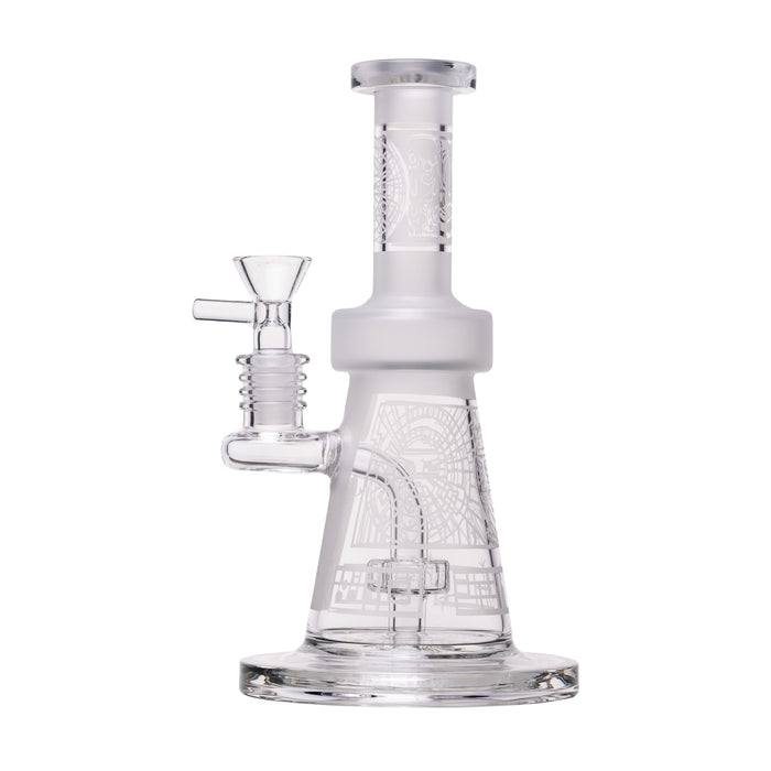 Aztec Sandblasted Glass Water Pipe
