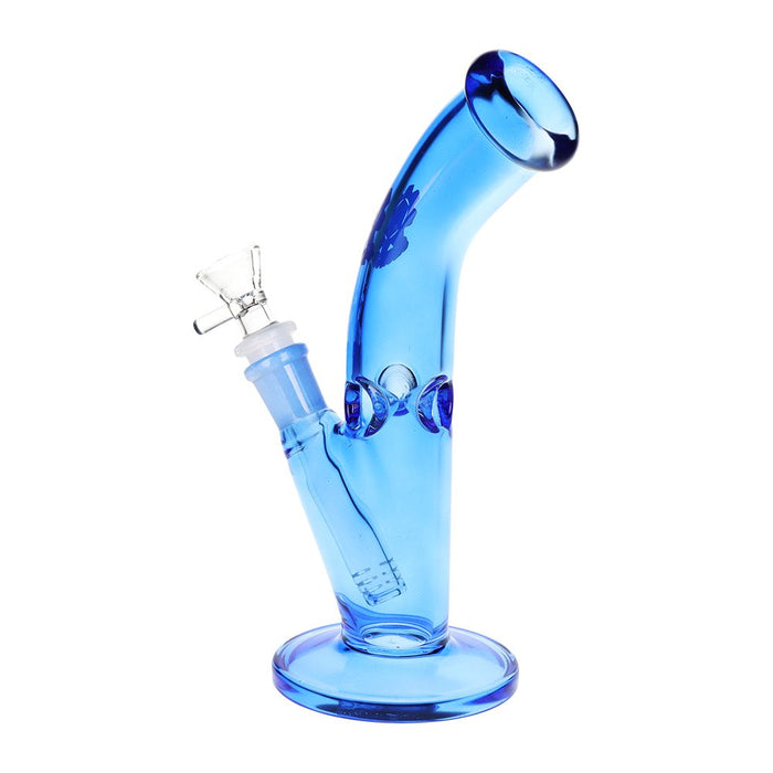 Bent Tube Colored Neon Glass Bong - 9"
