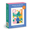 The Liv Lee Blooming Wildflowers Punch Needle Kit features a blue box with a floral design and includes a pre-printed canvas, punch needle, threader, and yarn.