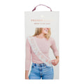 Packaged 'Bride to Be' sash with a model wearing it on a white background.