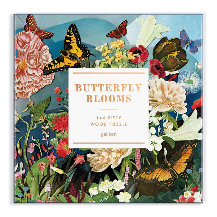 Butterfly Blooms 144 Piece Wood Jigsaw Puzzle Wooden Puzzles Ben Giles