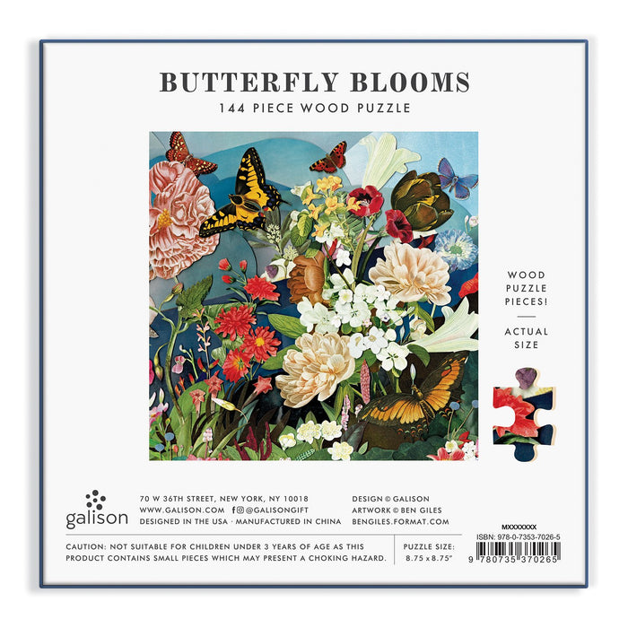 Butterfly Blooms 144 Piece Wood Jigsaw Puzzle Wooden Puzzles Ben Giles