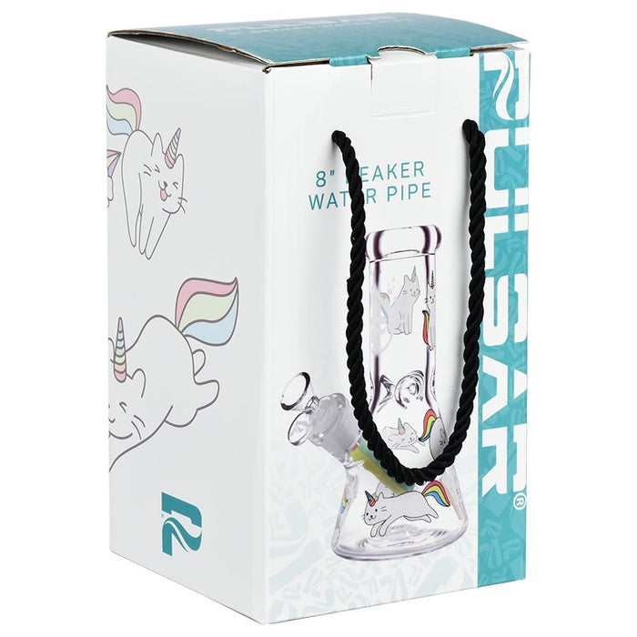 Caticorns Design Series Glass Beaker Bong - 8"