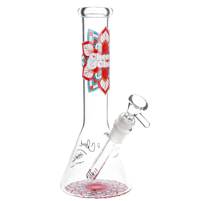 Cheech & Chong Glass Mandala Glow Glass Beaker Bong - 10"