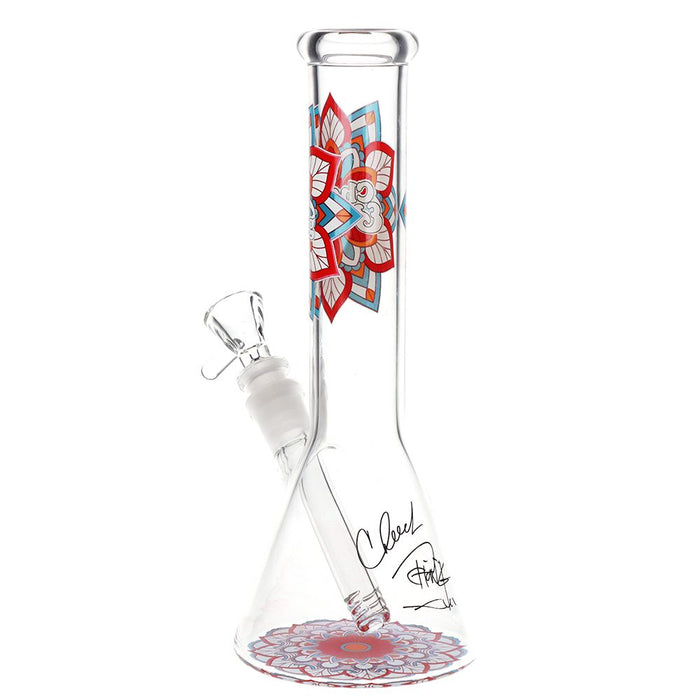 Cheech & Chong Glass Mandala Glow Glass Beaker Bong - 10"