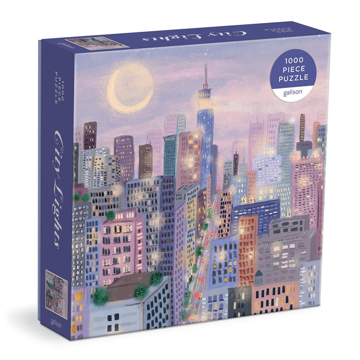 City Lights 1000 Piece Puzzle In a Square Box Galison