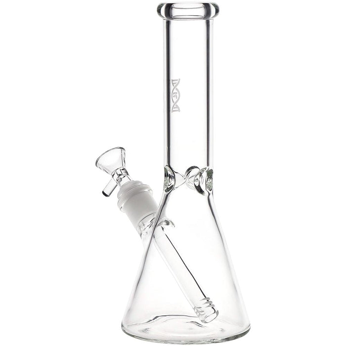 Clear glass water pipe on a white background