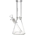 Clear glass water pipe on a white background