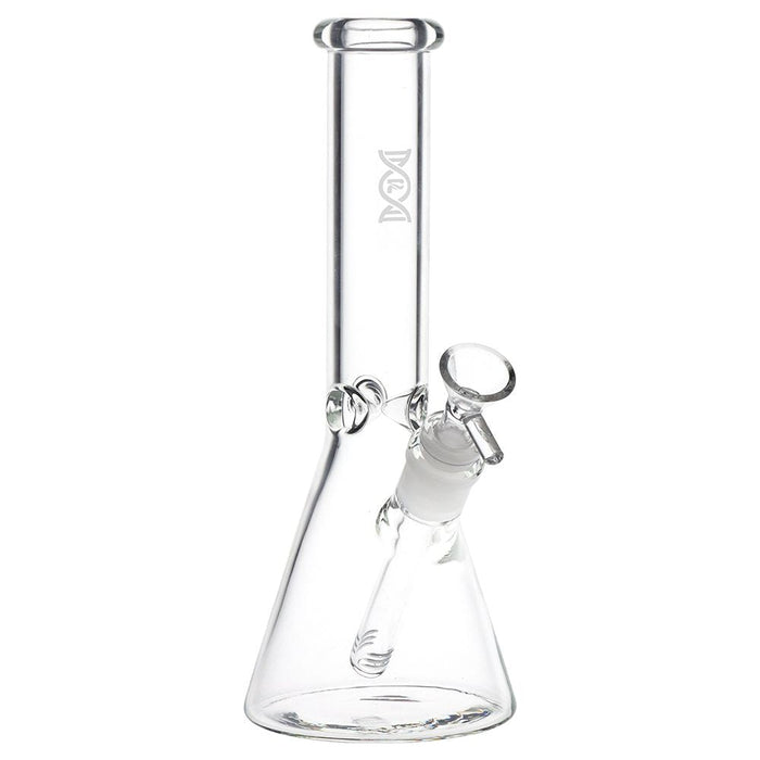 Clear glass bong with ice Cather on a white background