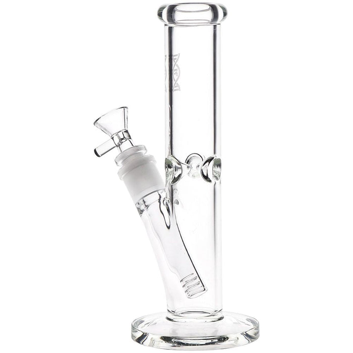 Clear glass water pipe on a white background