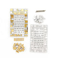 Color It Acrylic Mosaic Asher Yatzar tabletop craft kit with colorful acrylic pieces, instruction sheet, and assembly guide included.