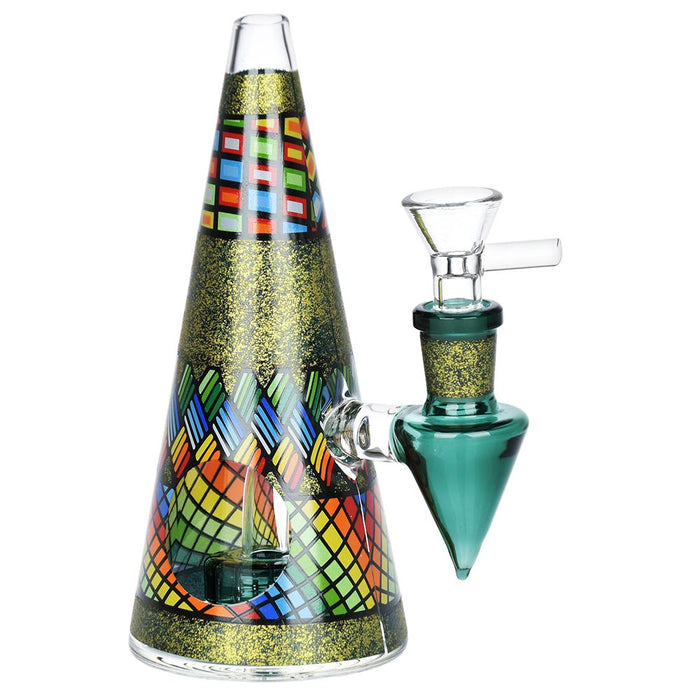 Conical Stained Glass Bong - 6.25"