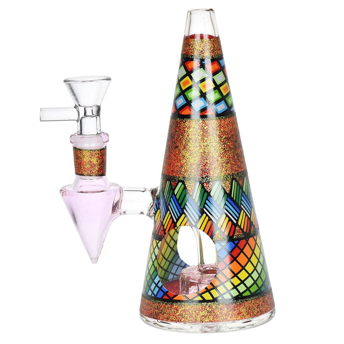 Conical Stained Glass Bong - 6.25"