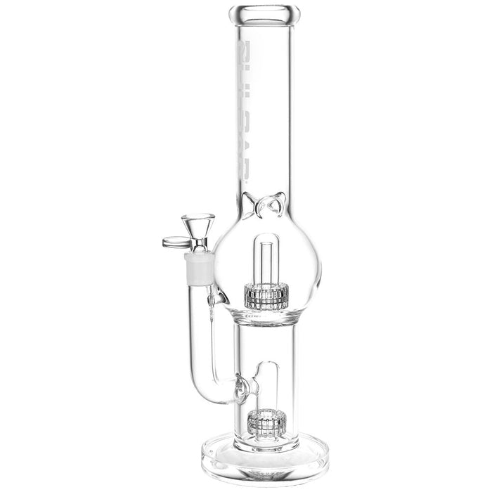Double Chamber Bubble Glass Water Pipe - 14 IN