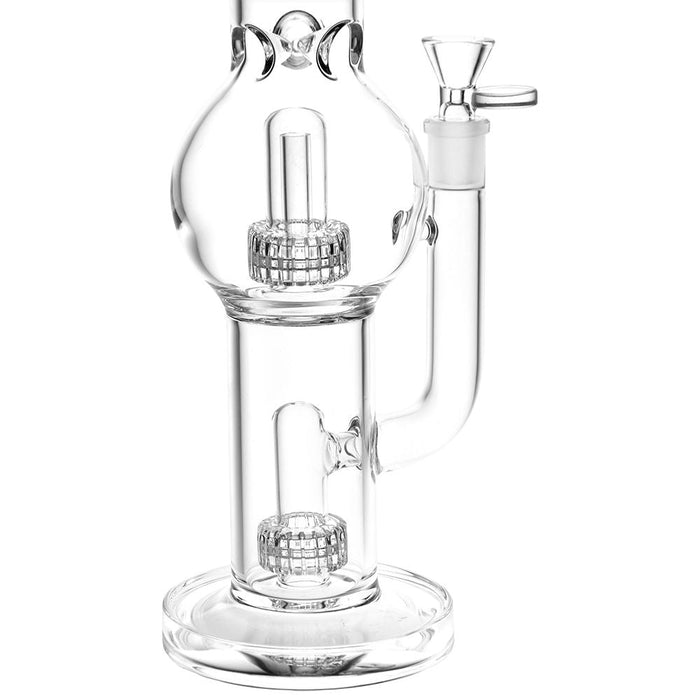 Double Chamber Bubble Glass Water Pipe - 14 IN