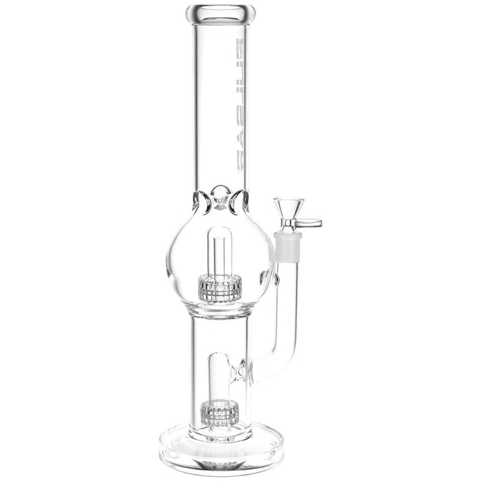 Double Chamber Bubble Glass Water Pipe - 14 IN
