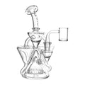 Clear glass dab rig  on a white background