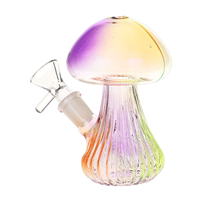 Electroplated Mushroom Glass Bubbler - 4.75"