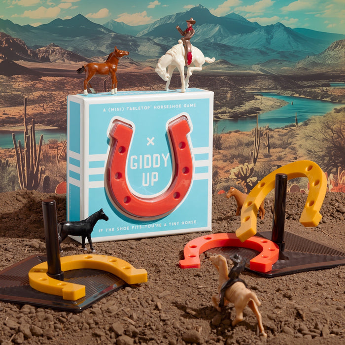 Giddy Up Tabletop Horseshoes Game Games Brass Monkey Goods
