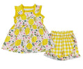 Girly Max  Girls NWT Lemon & Floral Ruffle Tank & Shorts Set Size 4T