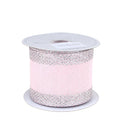 Glitter-Edge Criss-Cross Canvas Ribbon, Pink, 2-1/2-inch, 10 Yards