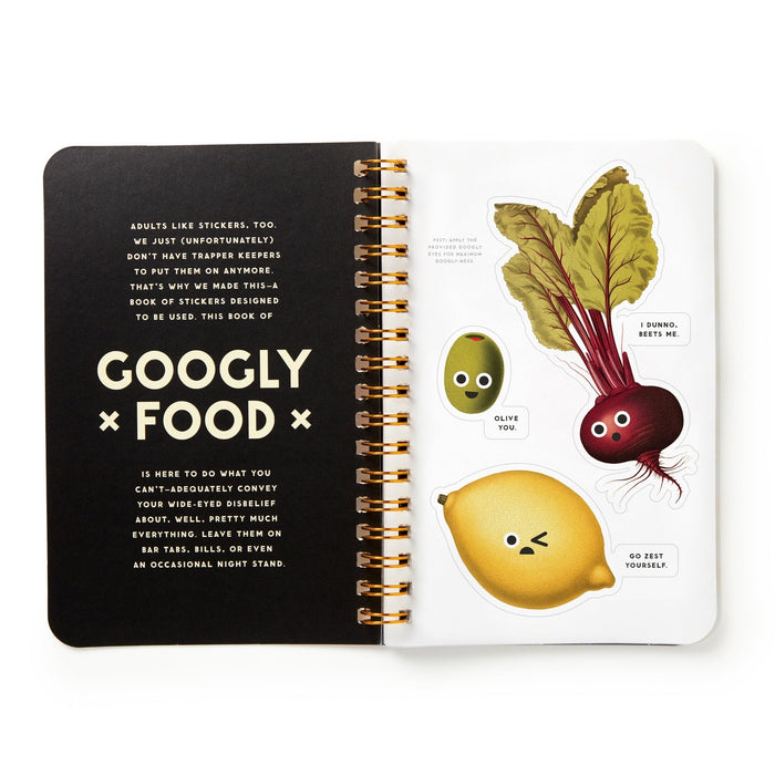 Googly Food Sticker Book Stickers Brass Monkey Goods