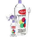 Glass smoking bong spray can device with Pulsar branding on a white background