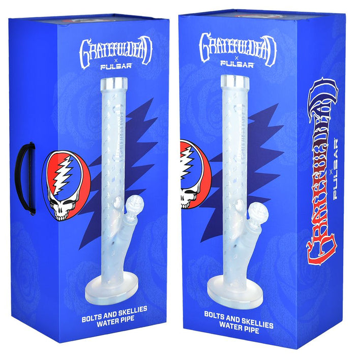 Grateful Dead Bolts And Skellies Straight Tube Bong - 15.5"