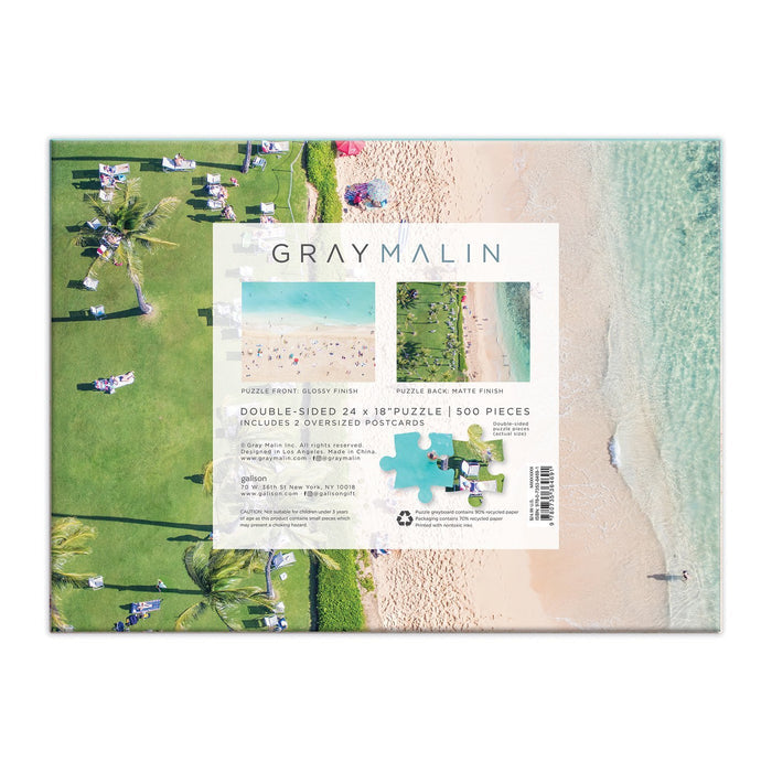 Gray Malin The Hawaii Beach Double Sided 500 Piece Puzzle Double Sided 500 Piece Puzzle Galison